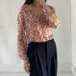 Cami NYC The Hope Floral Silk Bodysuit in Geranium Photo 2