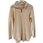 RDI cream waffle quarter zip tunic sweater M Photo 1