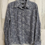 Talbots Women's Size 12 Wrinkle Resistant Paisley Print Button Down Western Boho Photo 0
