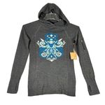 Telluride Sweater Womens XS Gray Blue Graphic Hoodie Knit Neutral Active Outdoor Photo 0