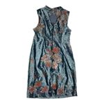 ECI  women's size 14 blue velour floral dress sleeveless asian kimono large Photo 1