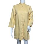 Chico's Jacket Women Small Light Yellow Linen Neutral Boho Bohemian Lagenlook Photo 0