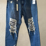 BLANK NYC  Distressed Blue Straight Leg Jeans Photo 0