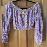 Poupette St. Barth  mini top rachel off shoulder purple size medium NWT Photo 1