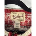 Woolrich Vintage Wool Winter Tree Red Fair Isle Zip Cardigan Women's Size Small Photo 2