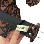 Nicholas Gathered Dress In Leopard Print Brown Mini Ruched Belted Womens Size 2 Photo 9