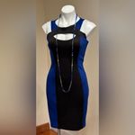 Guess Blue & Black Sleeveless Cutout Colorblock Bodycon Dress Sz. 2 Photo 4