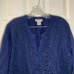 Rebecca Malone Navy Lace Front 3/4 Sleeve Blouse size 2X Photo 2