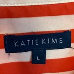 Katie Kime Red Retro Stripe Sophia Belted Shirt Dress Sz L Size L Photo 6