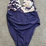 Cupshe Women’s Medium Beachy Blooms Plunge Shirring One Piece Swimsuit Photo 2