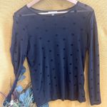 Ultra Flirt  NY Semi Sheer Black Velvet Polka Dot Cami Top Size M Photo 3