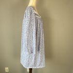 Eileen West Blue Floral Cotton Jersey Knit Nightgown Plus Size 2X Long Sleeve Photo 6