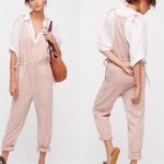Free People Bare With Me Linen Blend Jumpsuit Blush Pink XS Photo 1