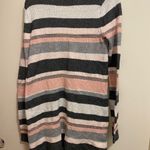 Marled Womens Knit Cardigan Sweater XS Bust 34” Stripes Striped Pink Gray Cream Photo 4