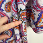 Lands' End  Paisley Embroidered Tunic Top Size XL Multicolor Lightweight Boho Fall Photo 4