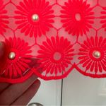 Lilly Pulitzer  Fiesta Pink Floral Lace Pearl Bead Pinwheel Mini Dress Sleeveless Photo 7