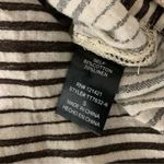 Ellison  Striped Button Down Top Small Brown White Long Sleeve Photo 4