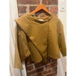 ZARA Womens  Trafaluc Asymmetrical Cropped Top Blouse Mustard Yellow Tan Small Photo 2