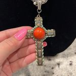 Whimsygoth One of a Kind handcrafted victorian style necklace with Cross pendant Gold Photo 5