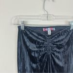 Urban Outfitters  Blue Gray Velvet Ruched Front Flare Pants Size XS Photo 1