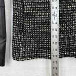 Vince Tweed Leather Moto Jacket Black White Fringe Womens Size M Photo 2