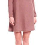 Cotton Emporium Ripped Neck Sweater Dress Cutout Swing Knit Mocha Pink M Photo 0