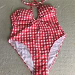 Wild Fable Women Red Gingham Retro/Pin Up 1 Piece High Cut Swimsuit Sz.Med NWOT Photo 4