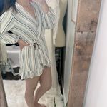 Blue Island  Green and White Ruffled Wrap Sundress beach vacay cover size large Photo 1