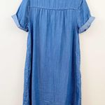 Lucky Brand  Chambray Shirt Dress Lace-Up Neck Photo 7