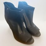 Vera Wang Simply Vera BLACK OPEN TOE‎ Faux LEATHER HEEL BOOTIES SIZE 7M Man Made Leather Photo 0