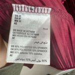 Alfani  Womens Top Burgundy Faux Velvet Metallic Mod Blouse Photo 5