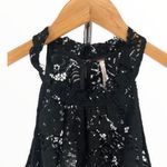 Free People Black Sweet Meadow Dreams Lace Sleeveless High Neck Top size Small Photo 3