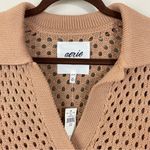 Aerie NWT  Open Knit Polo Neck Oversized Long Sleeves Pullover Sweater Size M Photo 3