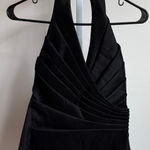 Tadashi Shoji Tadashi Halter Top Black Pleated Sleeveless Party Cocktail Made in USA Photo 0