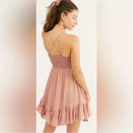 Free People  Adella Boho Slip Dress in Rose XS NWT Photo 4