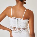 Anthropologie NWT  Raissa White Lace Floral Crop Top Photo 2