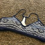 Carve Designs  Blue White Printed Bikini Top Size Medium Photo 1