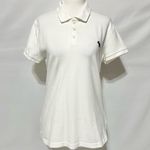 Abercrombie & Fitch Y2K Moose Logo Short Sleeve Polo Shirt White Size Medium Photo 2
