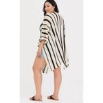 Torrid  Women's Ivory‎ & Black Striped Kimono Cape One Size Photo 1
