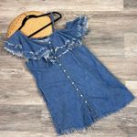 BLANK NYC  frayed denim mini‎ dress Photo 2