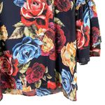 Show Me Your Mumu Nolita Mini Dress Dark Floral Blooms Bell Sleeves V-Neck, XS Photo 5