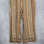 Orange Boho Floral Pullon Wide Straight Hippy Bottoms Pants S/M Small Medium Photo 1