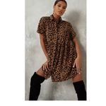 Missguided NWT  leopard print oversized shirt smock dress Photo 2