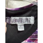 Jennifer Lopez Bodycon Midi Dress Black/Purple Floral Size 2 Zip Back Lined Photo 2