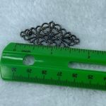 Dark Antique Silver Color Filagree Metal Jewelry Pin Brooch Diamond Shape Photo 8