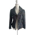 Dialogue  Multicolor Boucle Blazer Jacket Size 4 Photo 4