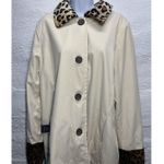 Dennis Basso Size L Fab Leopard Animal Print Faux-Fur Reversible Car Coat Jacket Photo 1