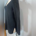 Tommy Hilfiger  black v-neck cable knot long sleeve sweater top shirt woman’s XL Photo 1