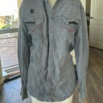Guess Los Angeles 1981: Limited Edition Gray Button Down Denim Shirt Size s Photo 0