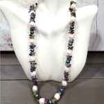 Statement Baroque Freshwater Pearl With Tumbled Amethyst Sterling Silver Clasp White Photo 1